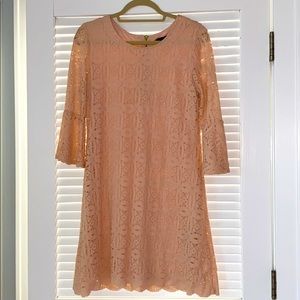 Ronni Nicole Bell Sleeve Floral Lace Sheath Dress